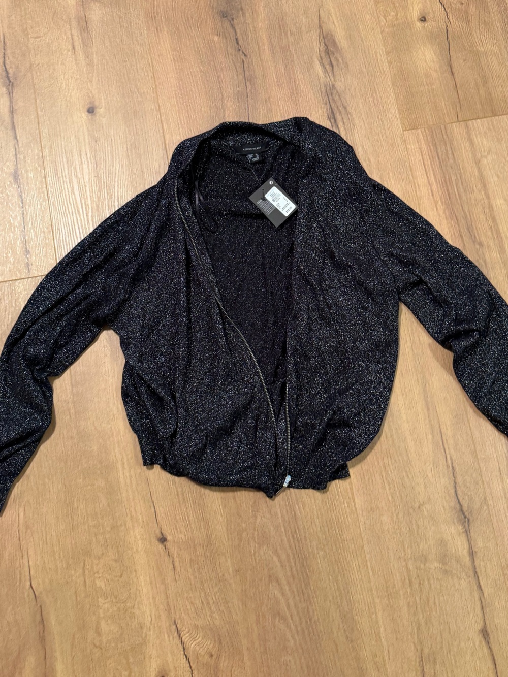 Primark Black Sparkle Zip-Up Cardigan